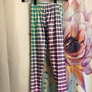 Grid color leggings